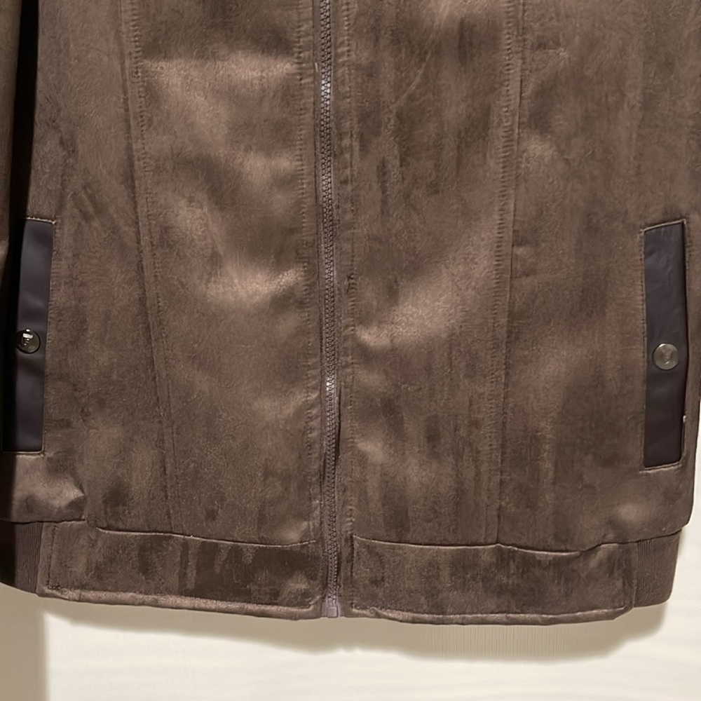 NWOT F COLLECTIONS Men’s Faux Suede Leather Bomber Jacket SZ XXL Made In Italy - Picture 5 of 15